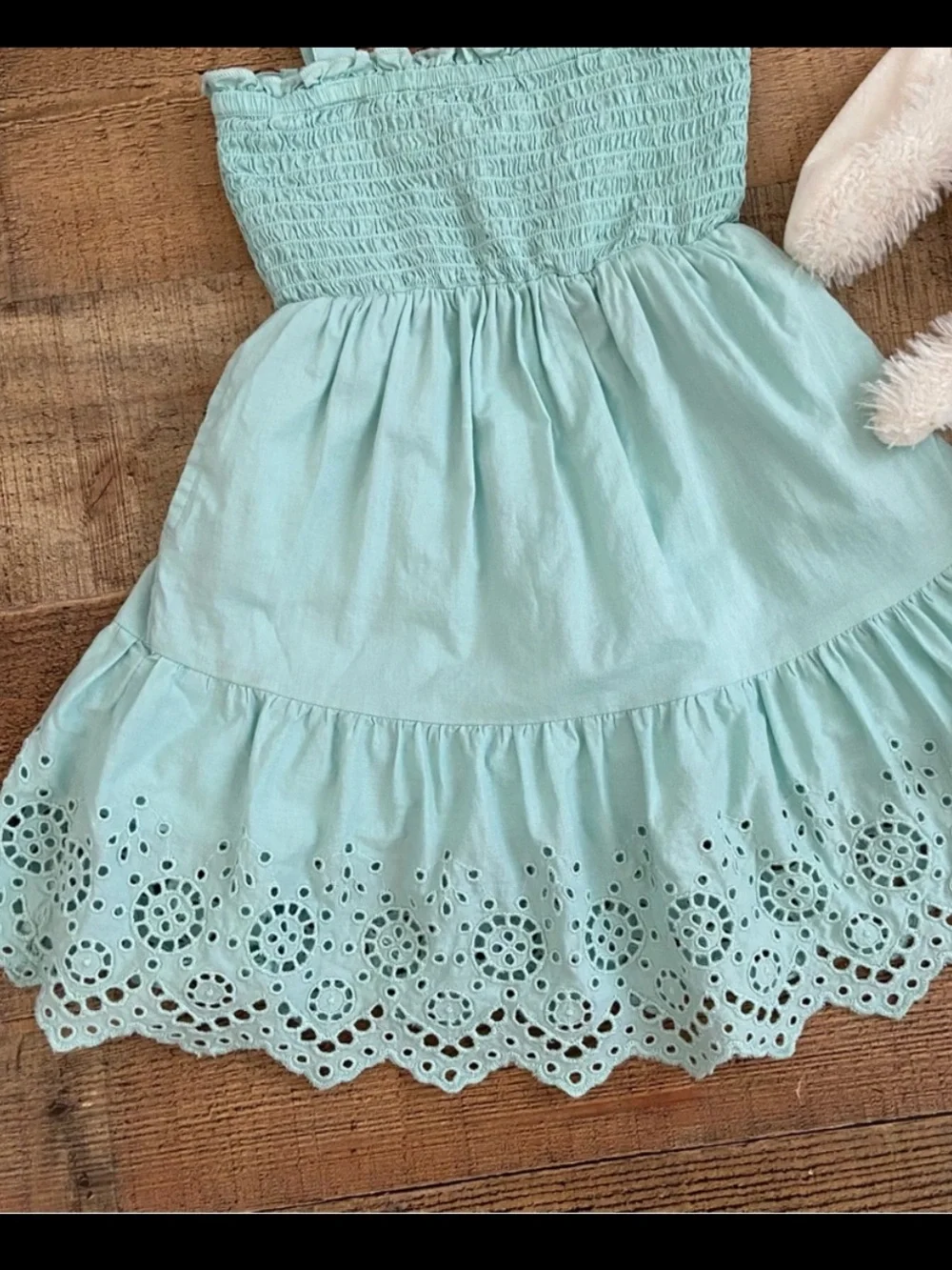DRESSES (2) Pink Rainbow Daisy Summer Dress NWT + Mint Green Eyelet Dress